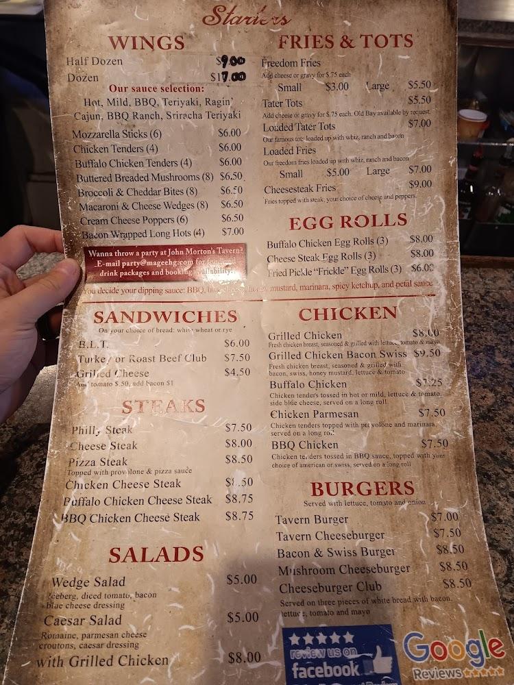 John Morton's Tavern Menu image 1